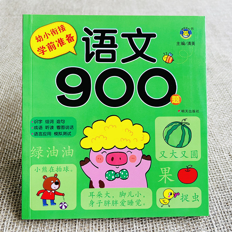 学前语文900题幼小衔接语文教材幼儿园中大班升一年级阅读与识字书3-6
