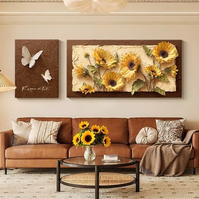 中古风高级感客厅装饰画浮