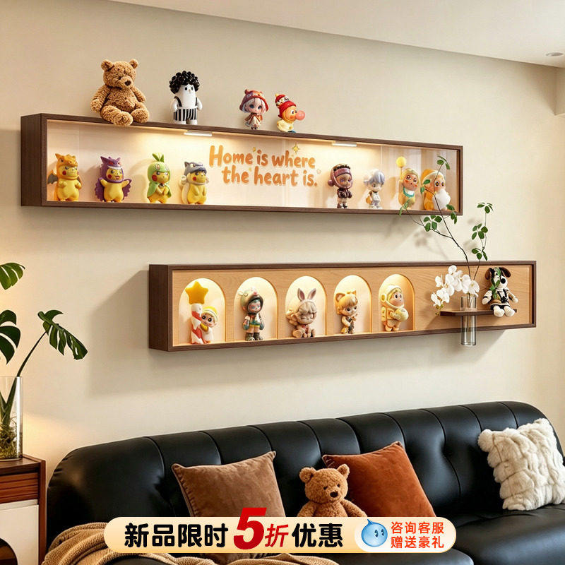 盲盒手办展示柜客厅挂画装