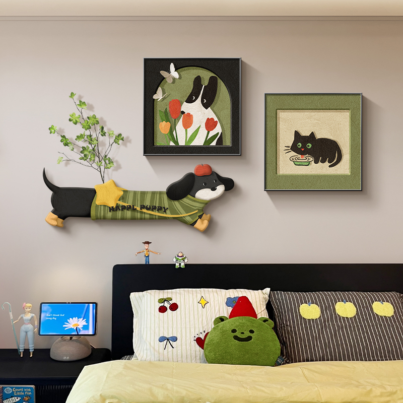 多巴胺卧室背景墙装饰画大