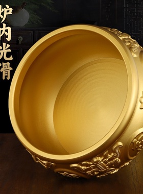 全套聚宝盆纯黄铜摆件金属缸黄铜工艺品家居办公室中式聚福财礼品