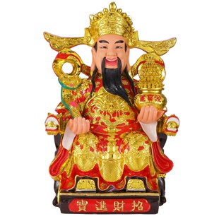 沐恩聚宝财神树脂工艺品树脂金衣财神神像家居财神爷摆件厂家批发