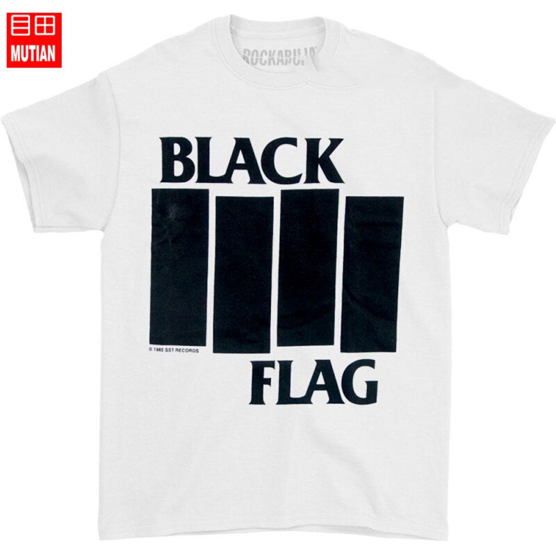 black flag乐队短袖t恤黑旗乐队bars logo