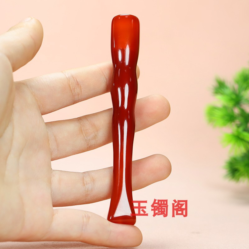 天然巴西5A级红玛瑙烟嘴男士过滤烟嘴玉石过滤烟斗送长辈