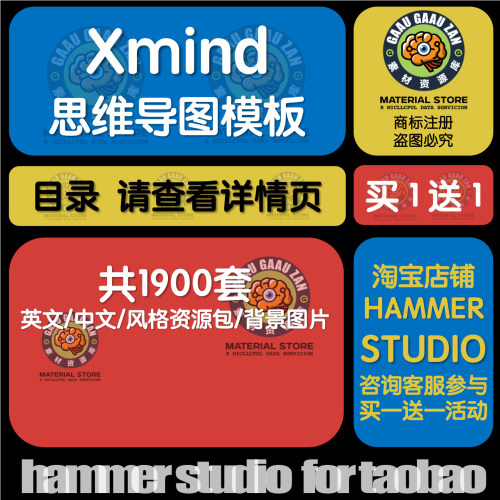 1900+套Xmind软件思维导图绘图画图模板中英文风格资源包图片资料
