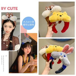 新款 创意卡通大发箍草莓熊女搞怪头箍压发洗脸可爱发饰成人咸鱼头