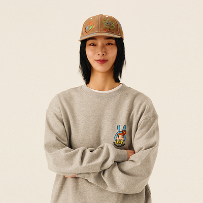 Melting Sadness【春季新品】25年涂鸦刺绣洗水玉米格刺绣弯檐帽