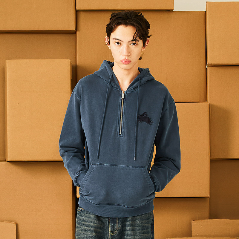 Melting Sadness春季穿搭做旧贴布拉链连帽卫衣,男装,卫衣,淘宝优惠券,粉丝福利购,淘宝优惠卷