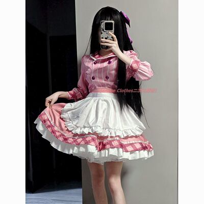 四季夏目枣子姐粉裙女仆cos服 星光咖啡馆与死神之蝶cosplay服装