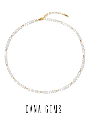 CANA GEMSPD0641 法式小金球珍珠项链 时尚百搭天然淡水珍珠项链