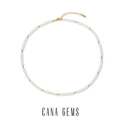 CANA GEMSPD0641 法式小金球珍珠项链 时尚百搭天然淡水珍珠项链