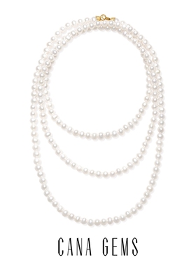 CANA GEMS  PD0528 小珍珠金球间隔项链轻奢高级款复古气泡项链