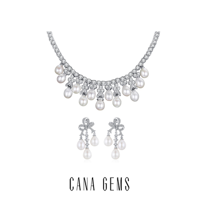 CANAGEMS铜镀真白金淡水珍珠