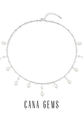 CANA GEMSPD0642 珍珠流苏项链 轻奢精致的金属质感珍珠项链