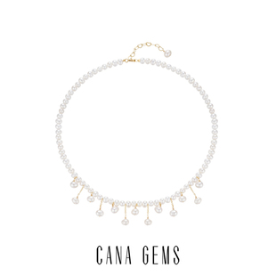 CANA GEMSPD0497轻奢高级感错落珍珠流苏项链气质百搭珍珠项链女
