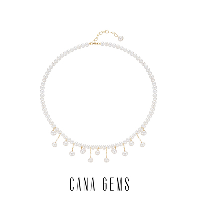 CANA GEMSPD0497轻奢高级感错落珍珠流苏项链气质百搭珍珠项链女