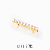 一排天然淡水珍珠胸针金属颗粒高级感配饰 PD0144 CANA GEMS