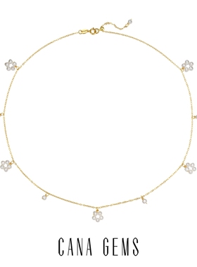 CANA GEMS小花露珠珍珠项链 轻奢高级感天然淡水珍珠配饰 PD0512