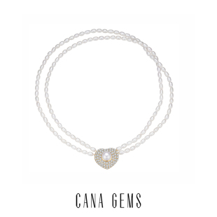 CANA GEMS 锆石爱心扣双层小米珠链 高级感日常百搭轻奢女 PD0424
