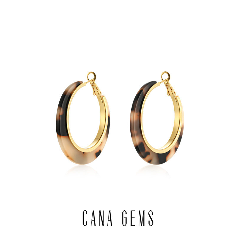 CANAGEMSPD0639亚克力豹纹耳圈