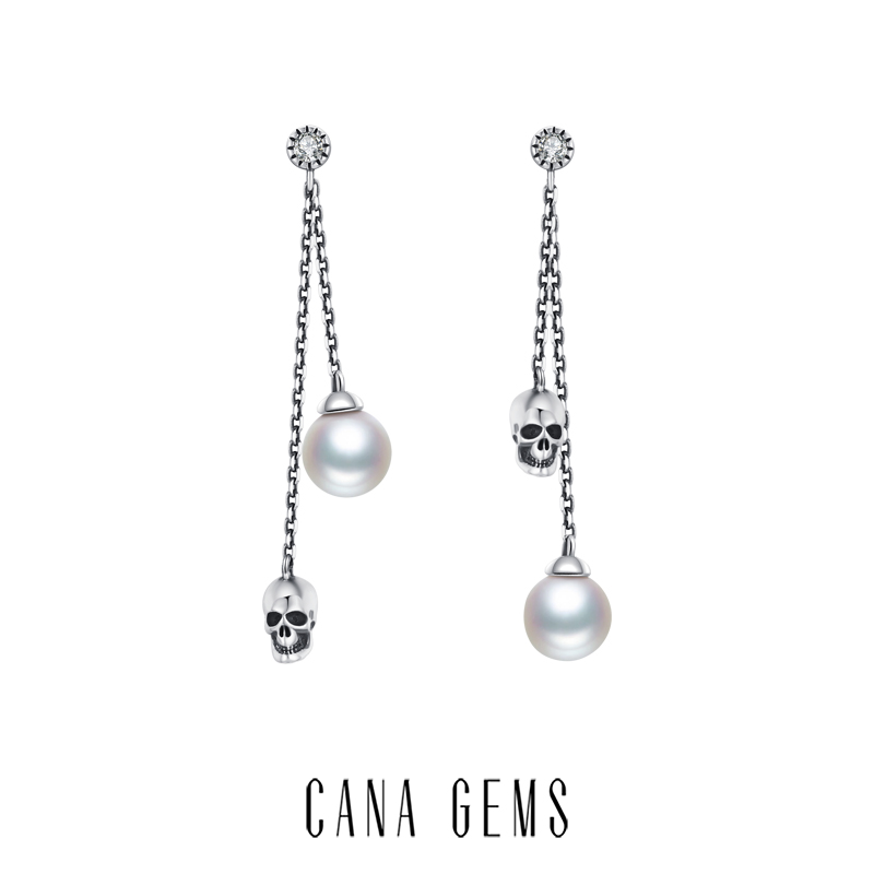 CANAGEMS淡水珍珠做旧银耳环