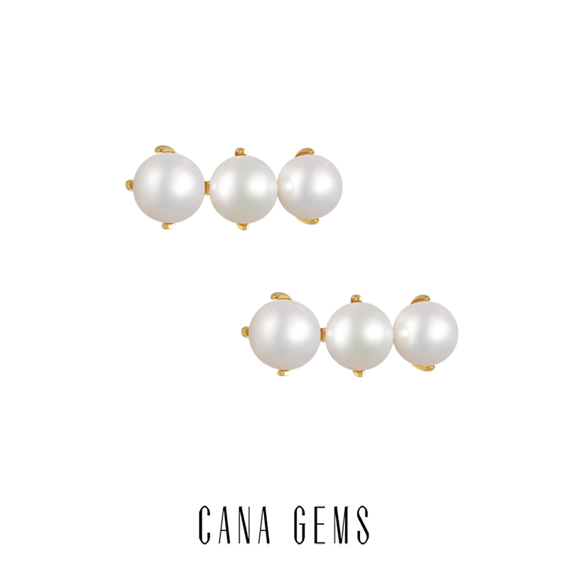CANA GEMS爪镶珍珠耳环高级感精致饰品百搭小众简约耳饰  PD0563