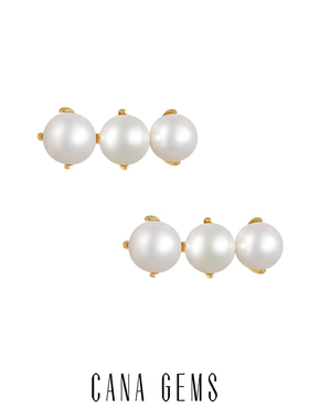 CANA GEMS爪镶珍珠耳环高级感精致饰品百搭小众简约耳饰  PD0563
