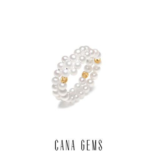 CANAGEMS淡水珍珠弹力戒指
