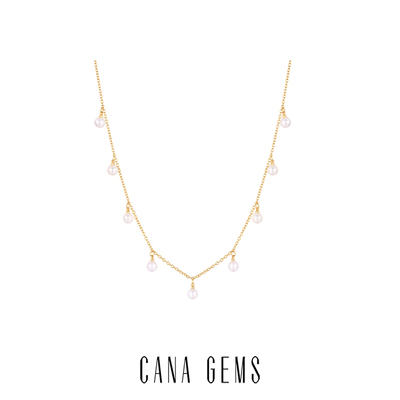 银镀18k金淡水珍珠项链