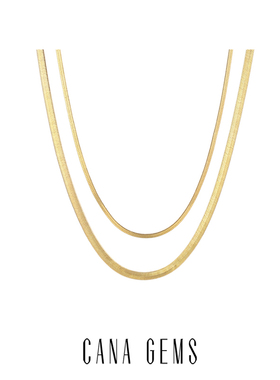CANA GEMS金色粗/细蛇骨链可选 轻奢高级感扁蛇骨链项链  PD0337
