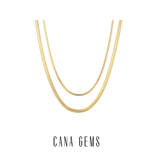 轻奢高级感扁蛇骨链项链 细蛇骨链可选 PD0337 GEMS金色粗 CANA