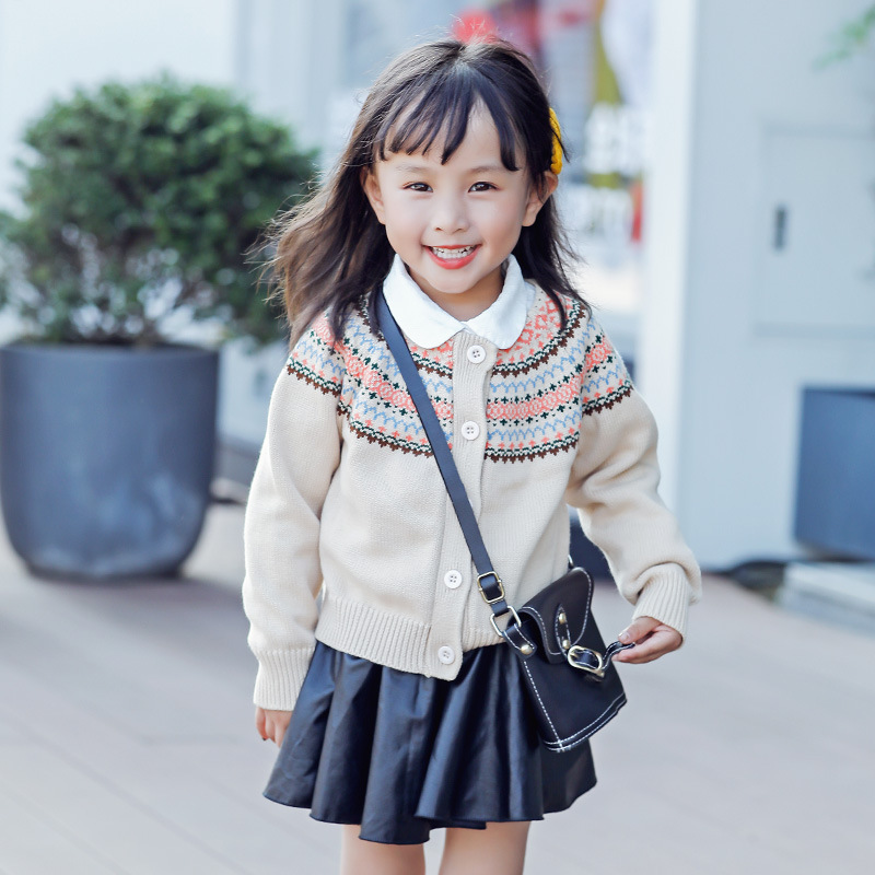 女童宝宝针织衫童装春秋毛衣外套儿童针织开衫小童