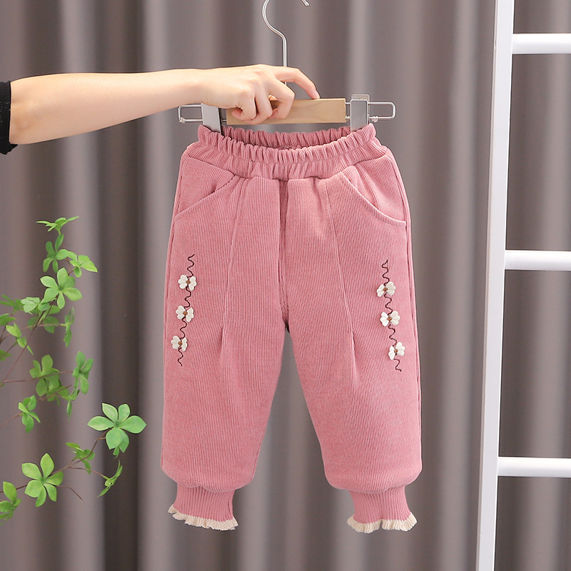 女童棉裤冬季外穿宝宝加绒加厚夹棉裤子儿童运动裤婴幼儿保暖裤子