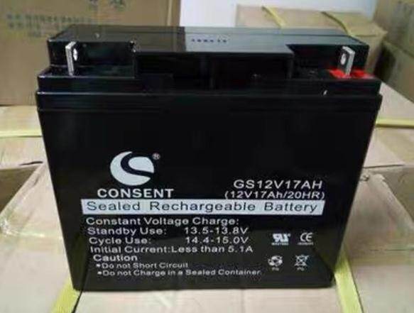 CONSENT光盛正品蓄电池GS12V17AH医疗器械12V17AHUPS电源报警设备 - 实物图