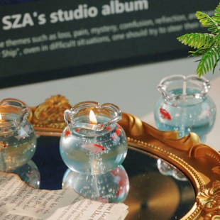 泡泡小鱼缸香薰蜡烛送闺蜜女生礼物小众精致可爱摆件卧室氛围淡香