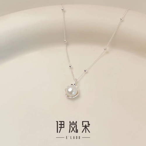 伊岚朵｜925银加长单颗珍珠项链
