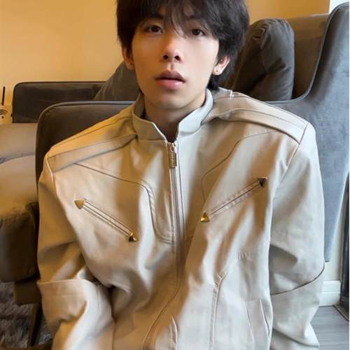 cleanfit短款皮衣外套男高级感痞帅美式复古飞行员机车夹克春秋季