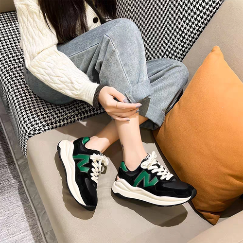 5529-1黑牛皮加绒休闲老爹休闲鞋秒杀码全