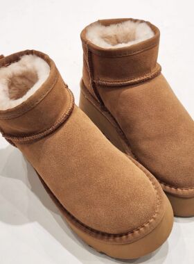 26013羊毛真皮雪地靴24新款增高厚底羊毛加厚保暖雪地靴