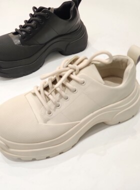 11221清版厚底圆头系带厚底松糕鞋休闲运动鞋乐福鞋