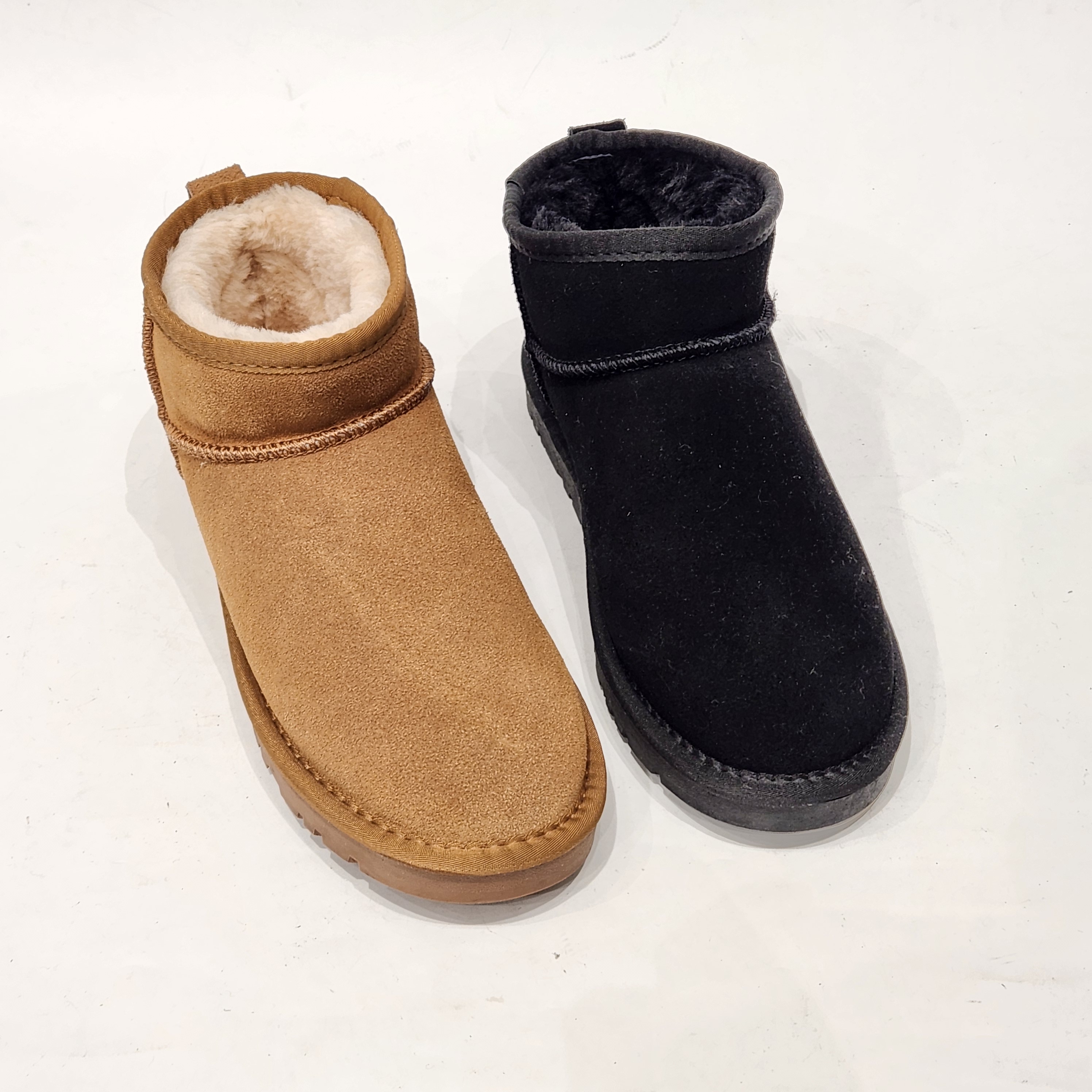 26018男士雪地靴磨砂牛皮加厚毛特价清版圆头时装靴女靴子长靴