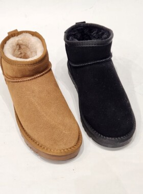 26018男士雪地靴磨砂牛皮加厚毛特价清版圆头时装靴女靴子长靴