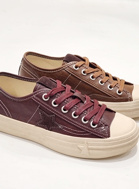 17055清版秒杀复古星星鞋女平底休闲板鞋百搭系带单鞋