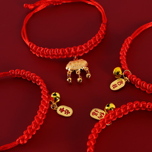 宠物项圈新年招财平安锁红绳 猫咪狗狗春节喜庆吉祥配饰 铃铛项圈