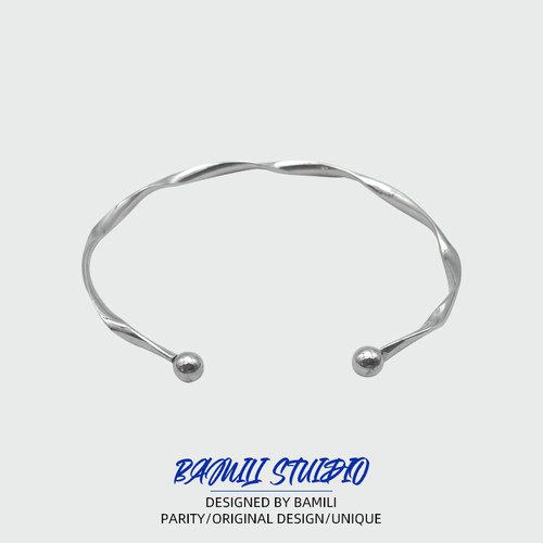 莫比乌斯纯银手镯男女夏小众设计