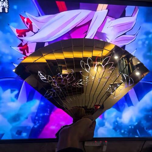 童磨扇子cos道具雕刻莲高品质礼