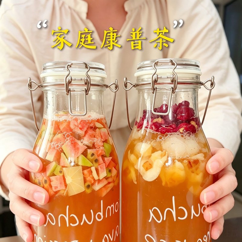 【自制康普茶】康普茶发酵罐食品级玻璃密封罐泡酒罐泡菜瓶子空瓶图片