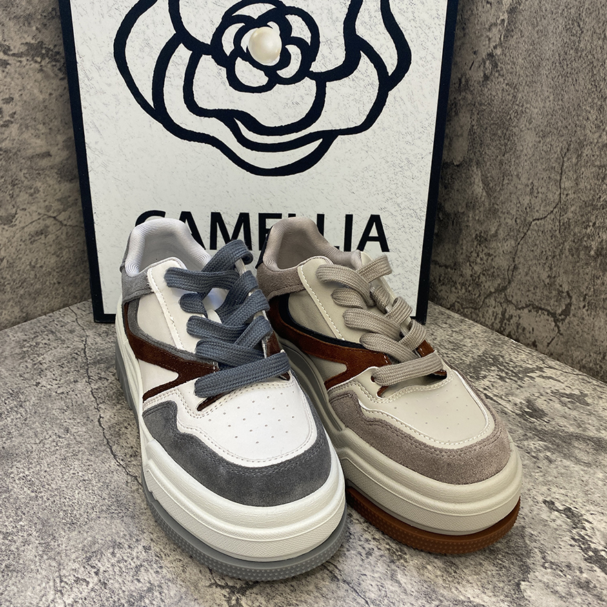 真皮厚底小白鞋女2025秋季新款小个子增高休闲运动板鞋百搭松糕鞋