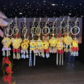 新中式 灯笼钥匙扣发光宫灯挂件汽车钥匙链手机U盘书包挂饰饰品