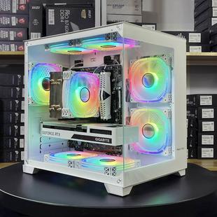 新镜界海景房纯白全侧透mini电脑机箱台式 MATX240水冷游戏机箱